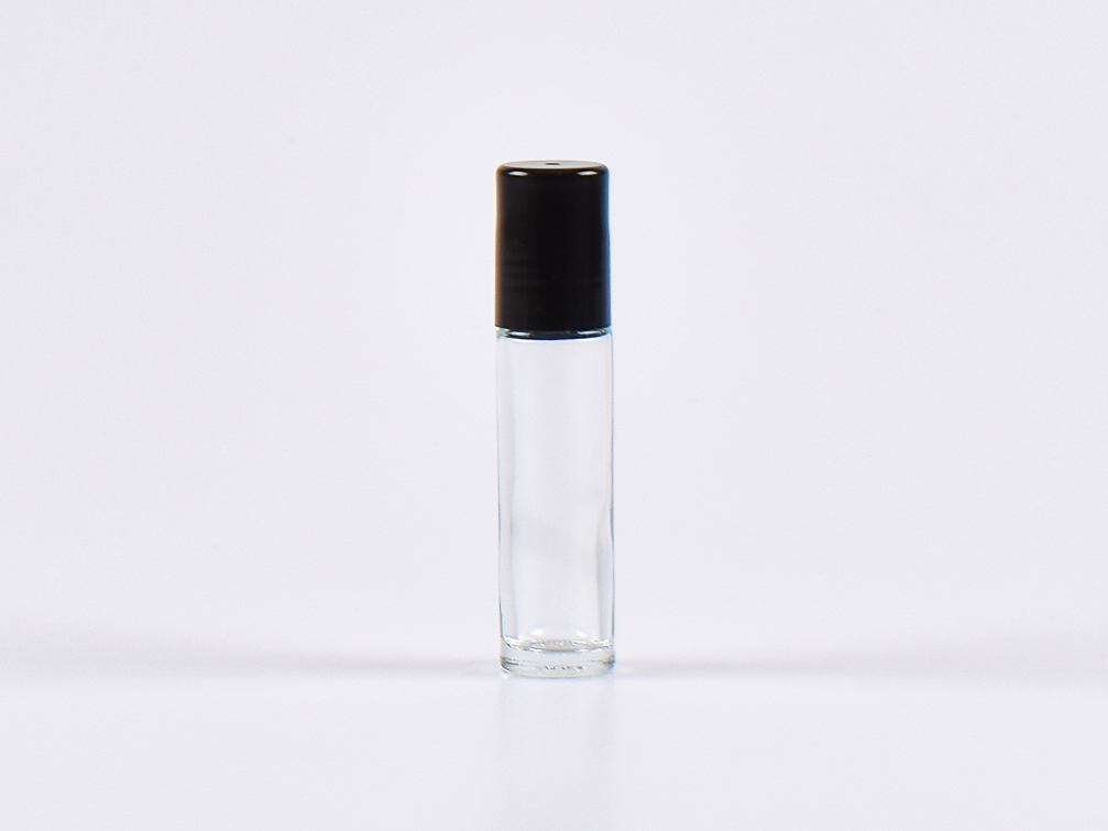 Klarglasflasche mit Deckel schwarz